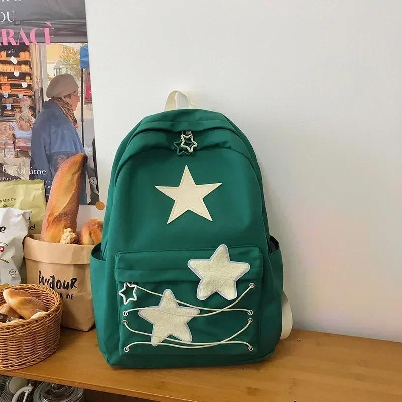 Korean Sweet All Match Star Backpacks Japanese Women Streetwear Y2K Aesthetic Schoolbags High-Capacity Kawaii Backpack Students