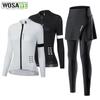 Wosawe Женские велосипедные костюмы Женский велосипедный комплект Дышащие топы с полной молнией Светоотражающий трикотаж против пота Горный велосипед 5D гелевые колготки для езды на велосипеде