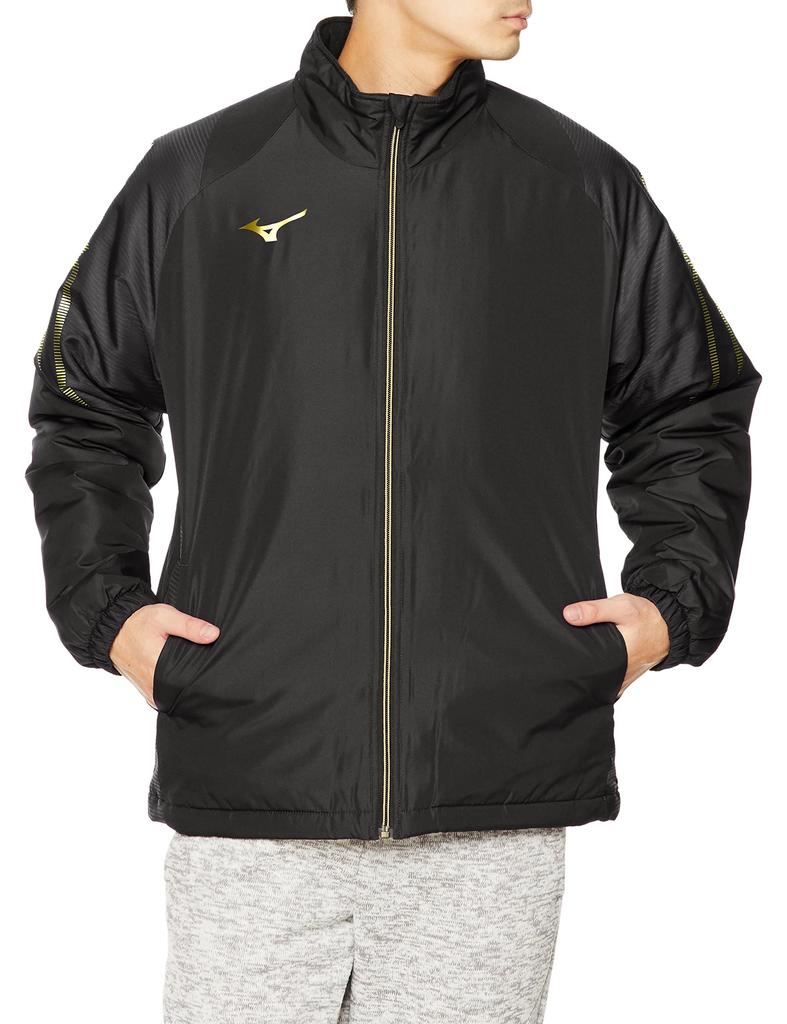 Mizuno MC Line Breath Thermo Training Warmer and Black X Size 32ME2630 Jacket, Moisture-Wicking, Windproof, Water-Repellent, Gold,