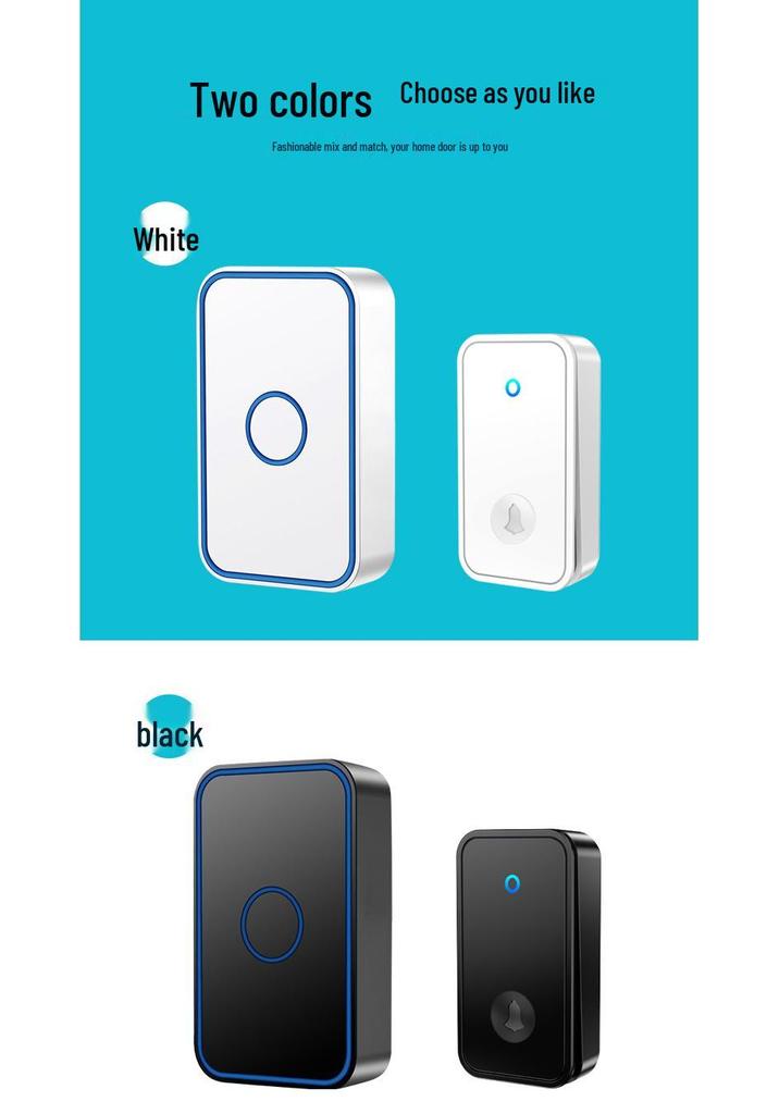 Battery-Free Smart Wireless Doorbell with Self-Powered Remote, Waterproof Design, and One-to-Four Chime System