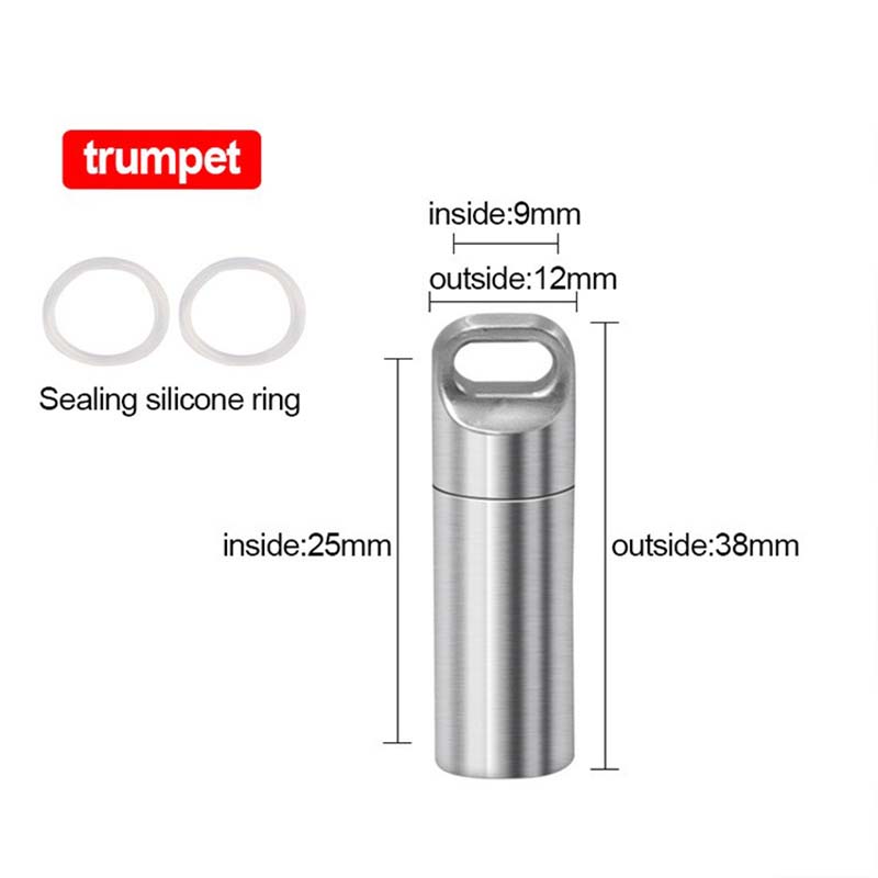 Stainless Steel Mini Waterproof Sealed Canister Outdoor Survival Pill Storage Bottle Travel Portable Tablet Container Keyring 4