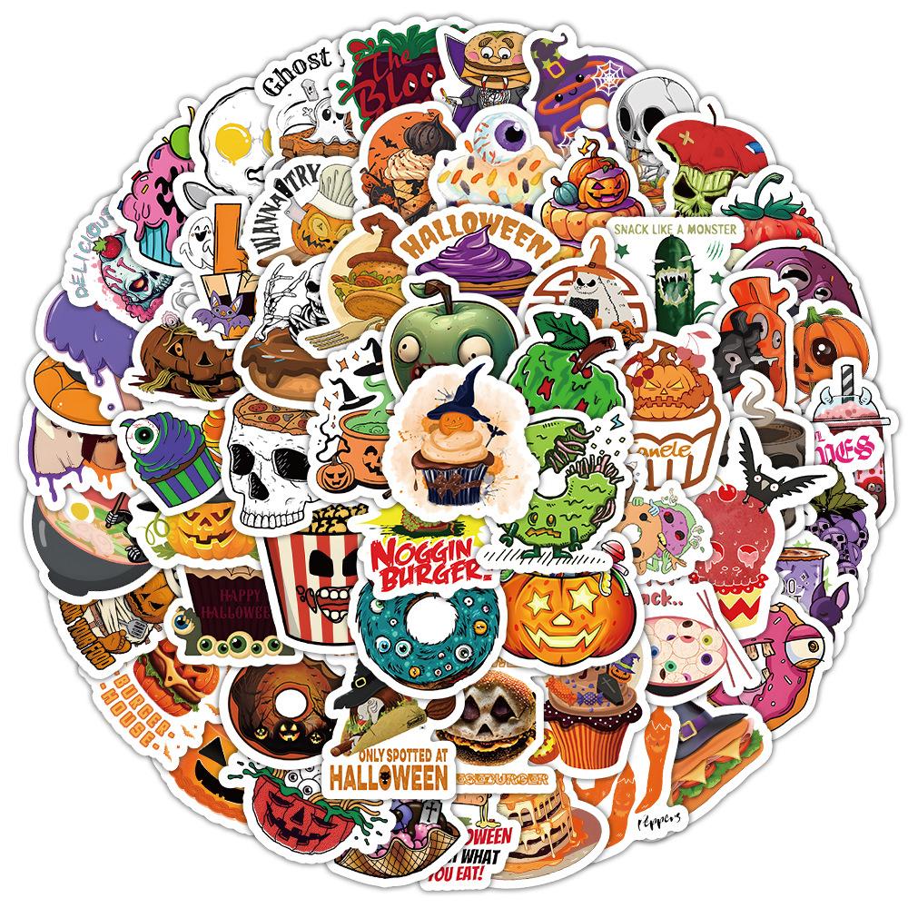 100 наклеек на Хэллоуин для украшения сумок, гитар, скейтбордов, сумок, багажа, детских водонепроницаемых наклеек