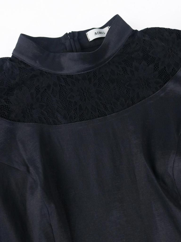 AOMEI Черные кружевные лоскутные вечерние платья для женщин. Элегантные открытые платья макси для празднования стильных официальных платьев для летних мероприятий.