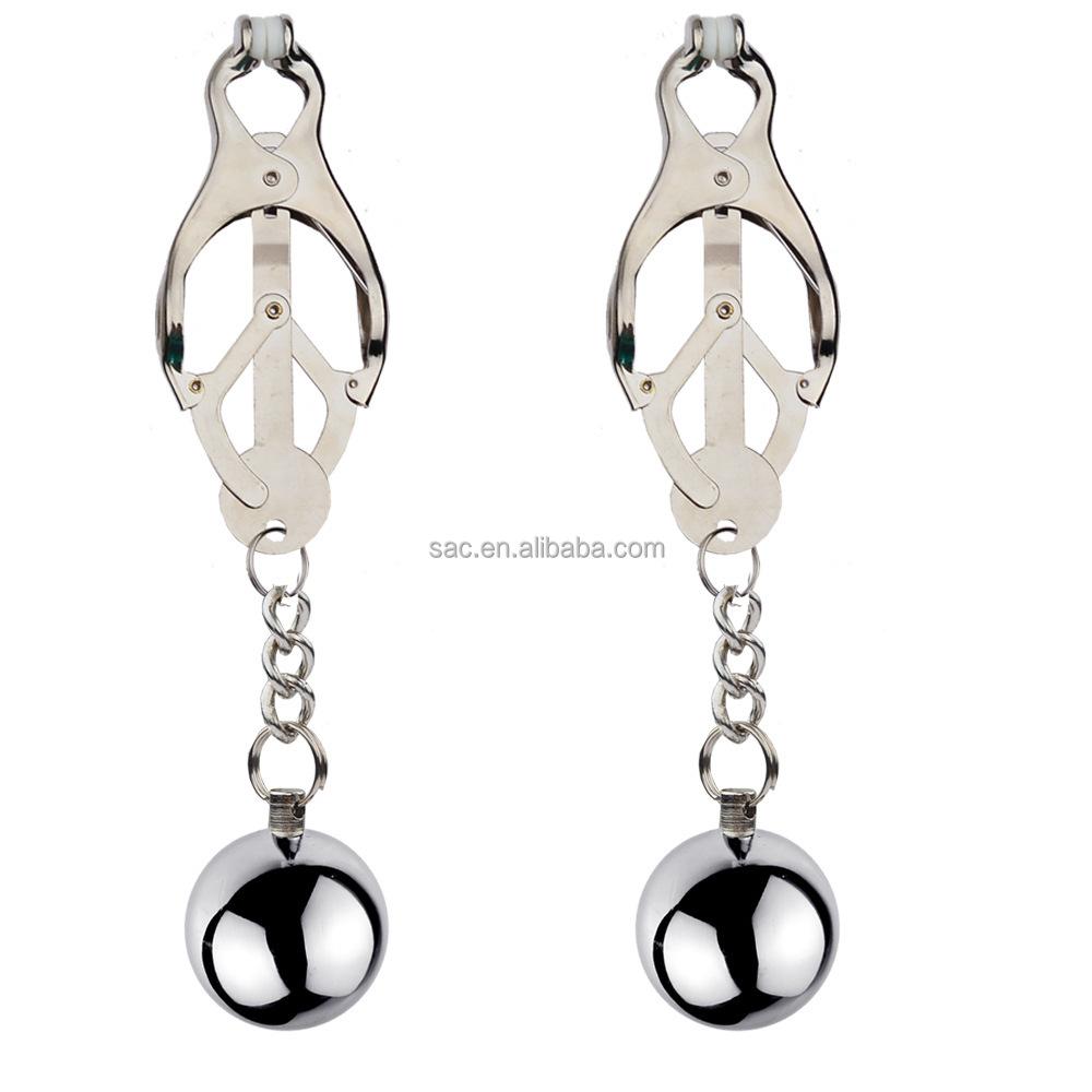 SacKnove Heart Stars Shape Pendant Decorative Nipple Clamps Naughty Thingy Vaginal Clips Jewelry Sex Toys Breast Clip for Women