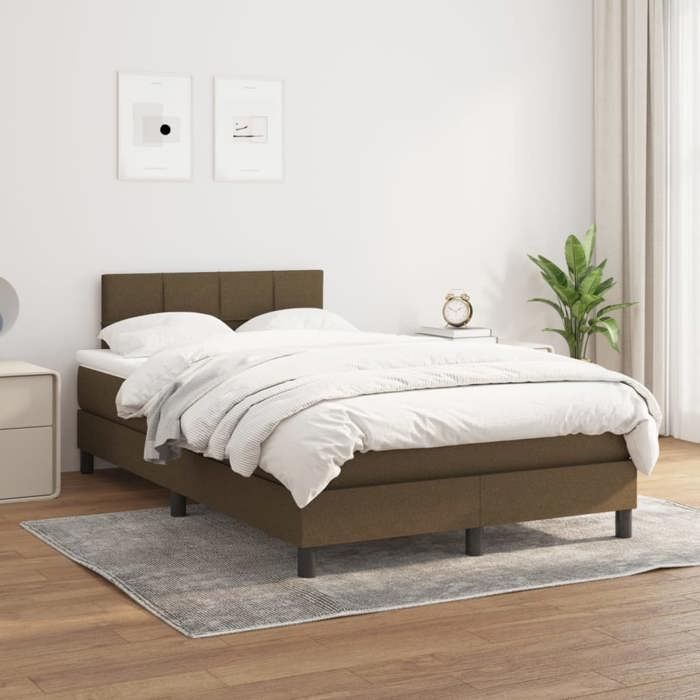 Sommier à lattes avec matelas - Maison Exclusive - 120x200 cm - Marron foncé - Tête de lit réglable