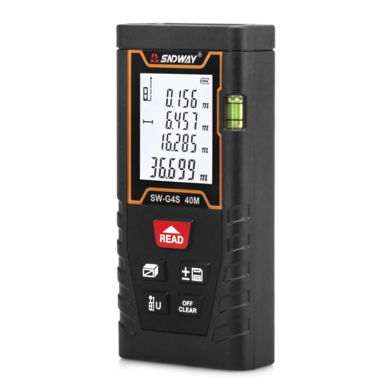 SNDWAY Accurate Laser Rangefinder 40M 80M Laser Tape Measure Digital Roulette with Distance/Area/Volume/Self-calibration