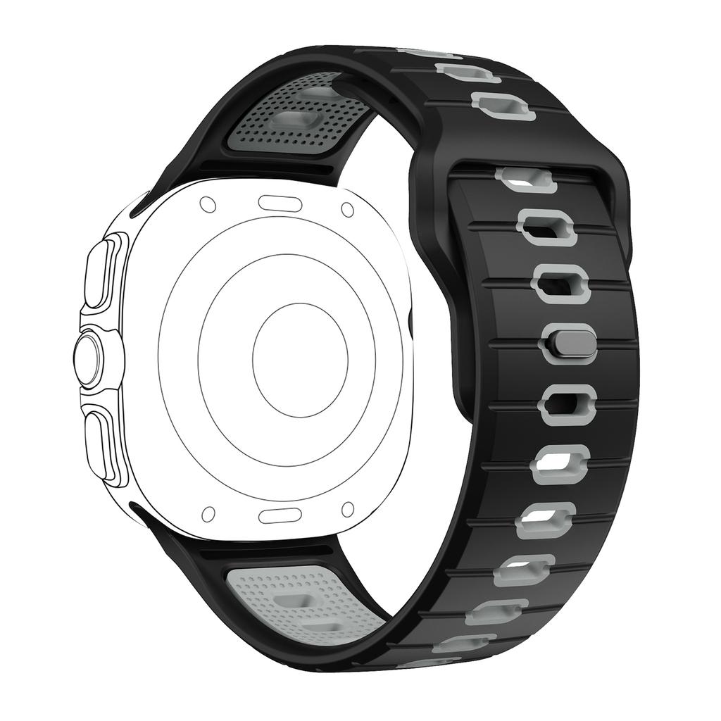 Силиконовый ремешок с горизонтальными полосками для Galaxy Watch 7 Ultra, спортивный ремешок, дышащий и удобный ремешок для часов
