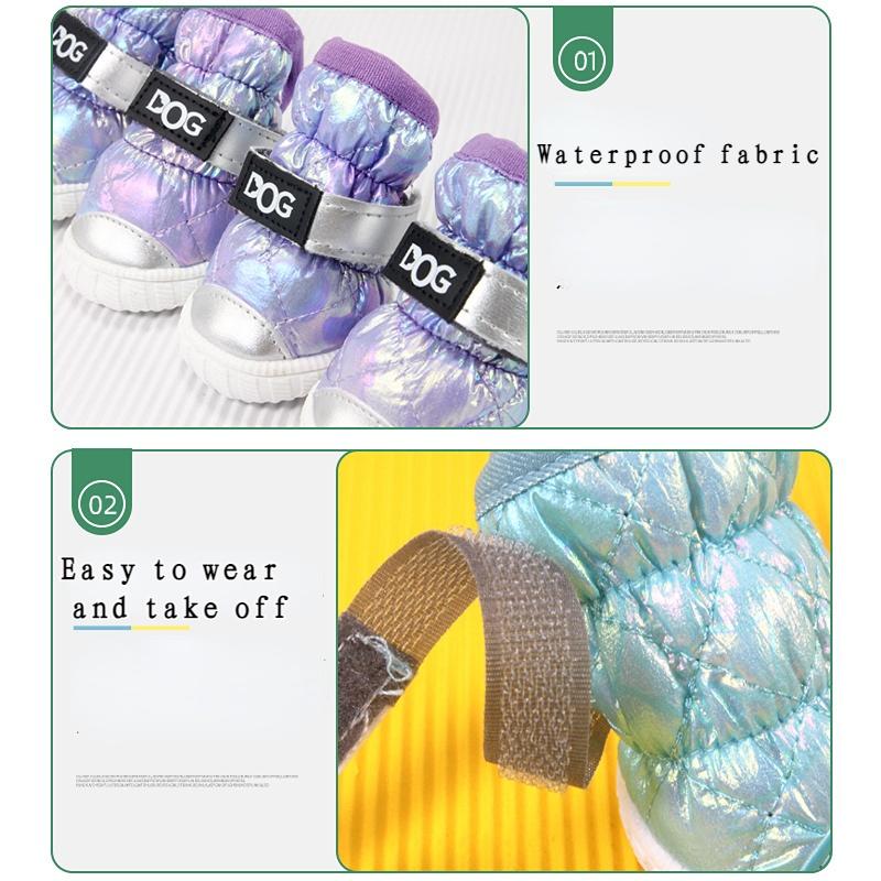 4 шт./компл. непромокаемая зимняя обувь для собак для маленьких собак, теплая флисовая обувь для щенков, зимние сапоги для собак, обувь для чихуахуа, йорк...