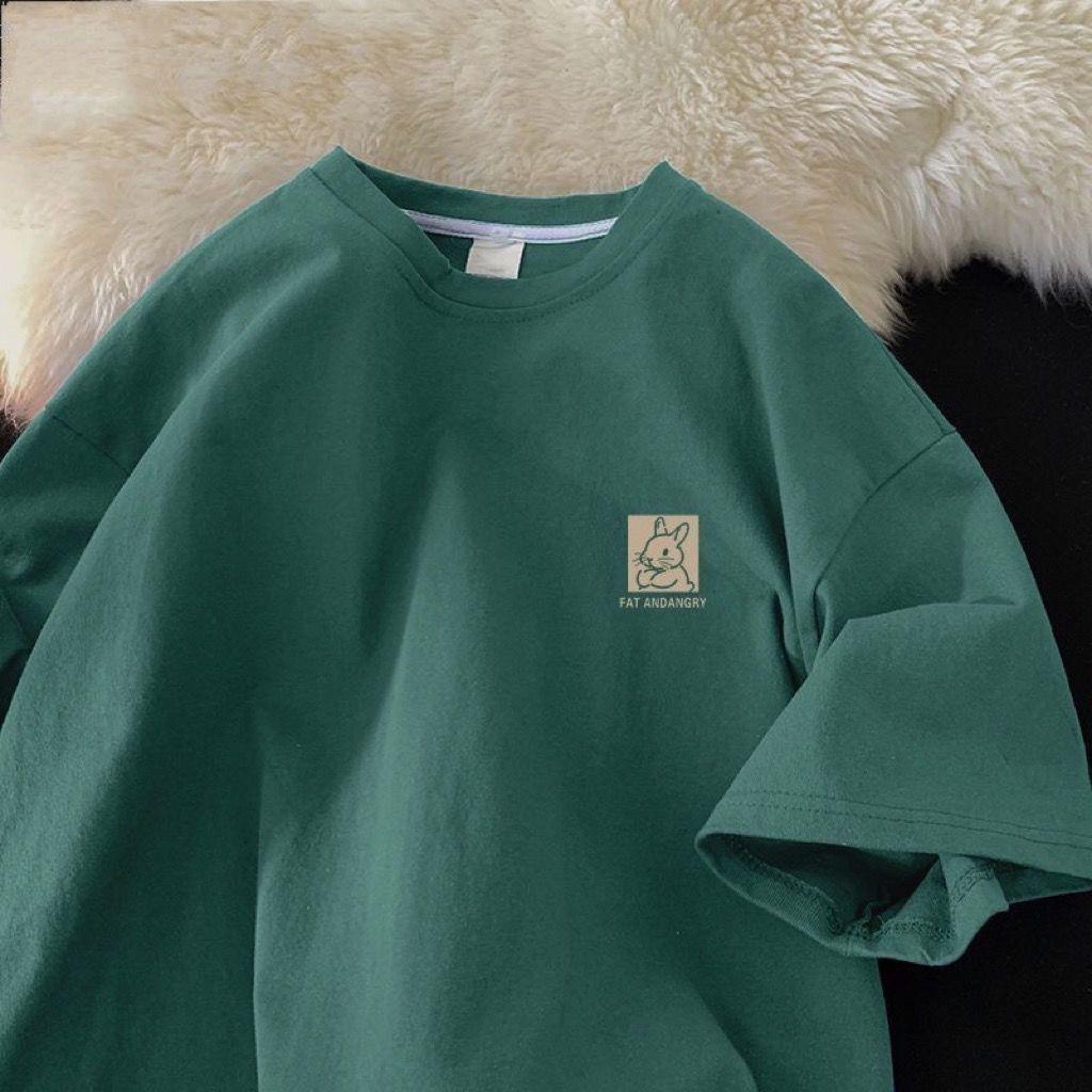 Хлопковая футболка с короткими рукавами и кроликом, женская летняя новая свободная футболка с пятиминутными рукавами