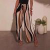 Women's High Waist Elastic Waist Abstract Print Pants Pleated Wide Leg Pants