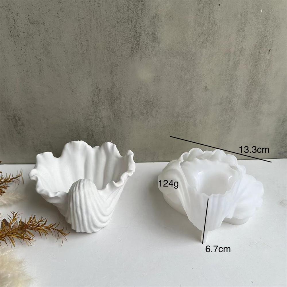 Силиконовая форма для свечей в форме ракушки, цветочный горшок для суккулентов, гипсовая цементная форма, коробка для хранения ювелирных изделий, смоляная форма для украшения дома