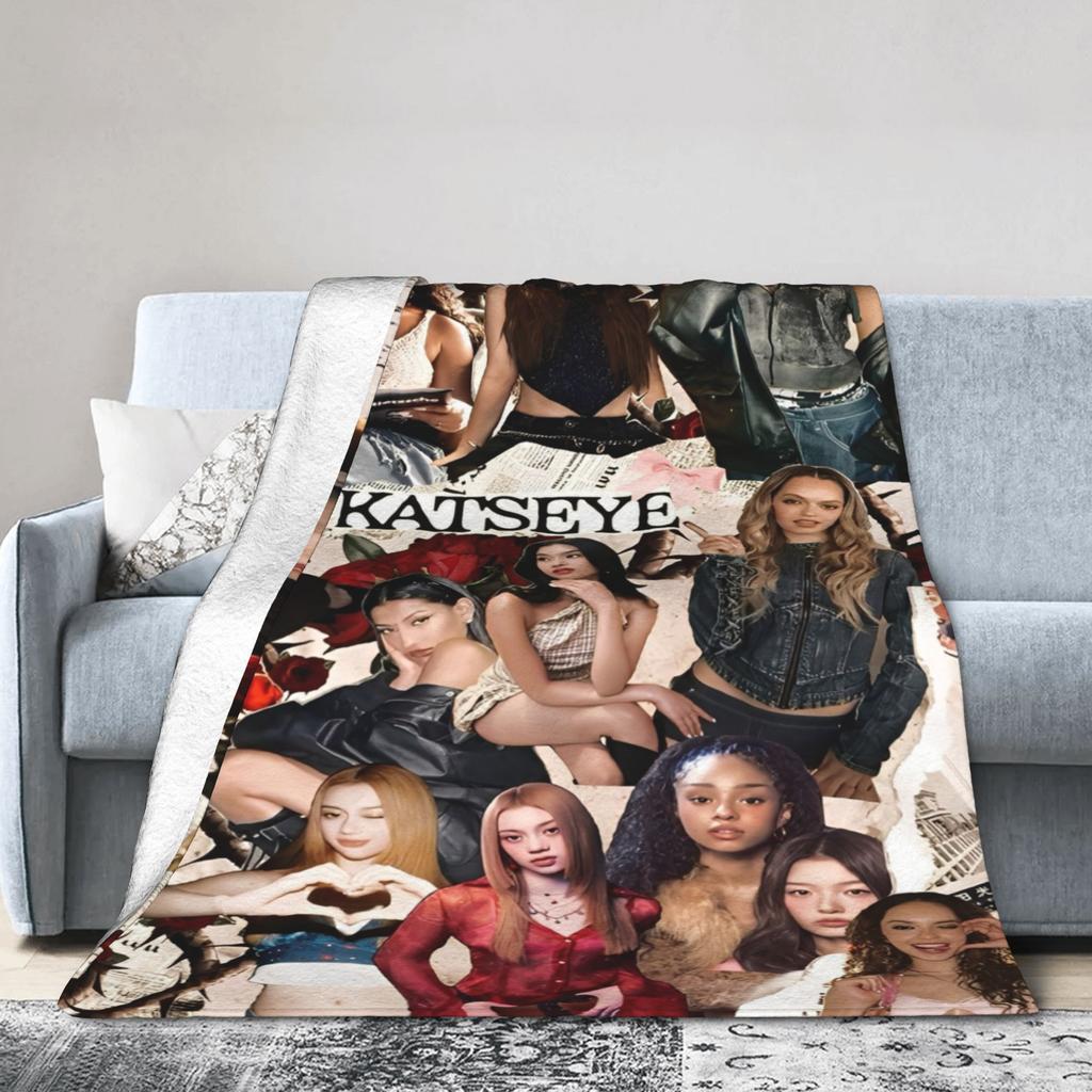 Katseye kpop k-pop девушка Мерч Одеяла Сверхмягкий Коралловый Флис Плюшевые Пледы Уютные Постельные Принадлежности Пледы