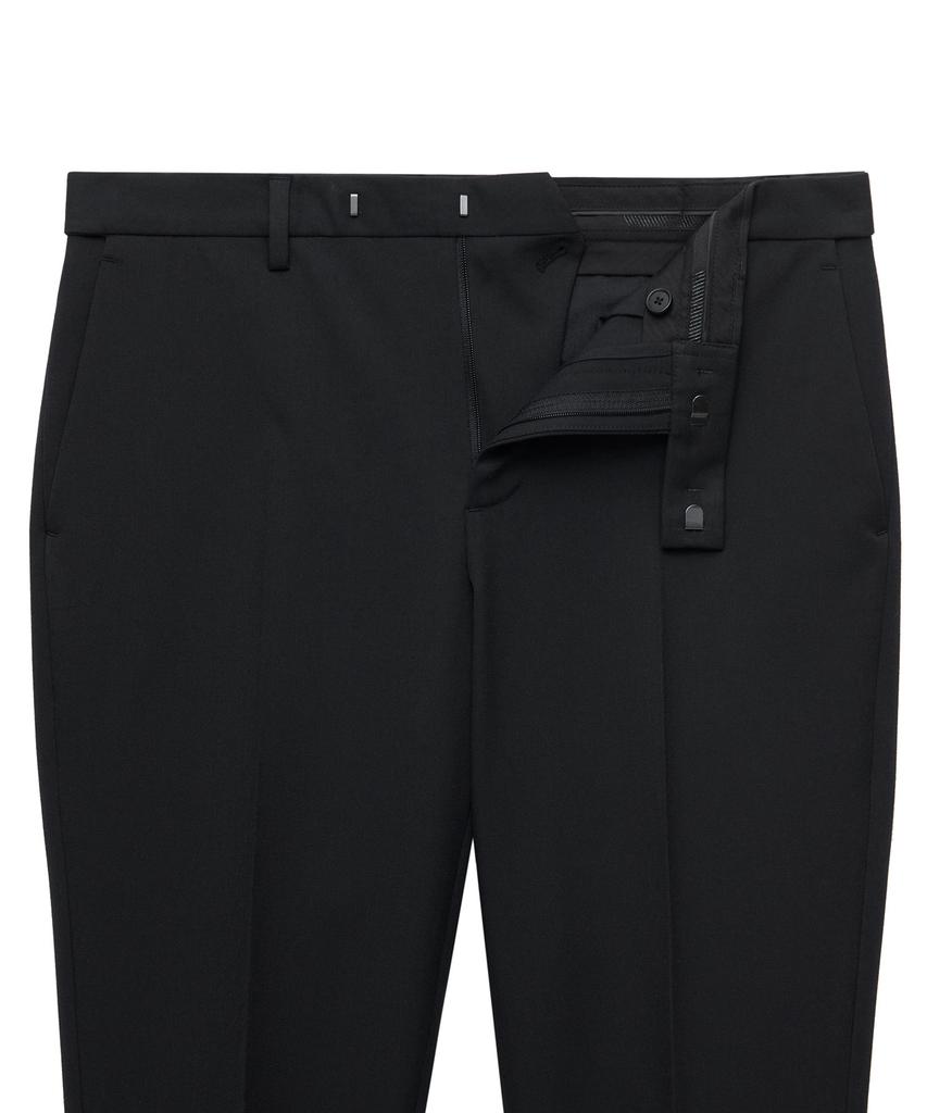 MUSINSA STANDARD Lightweight Tapered Hidden Banding Crop Slacks [Black]