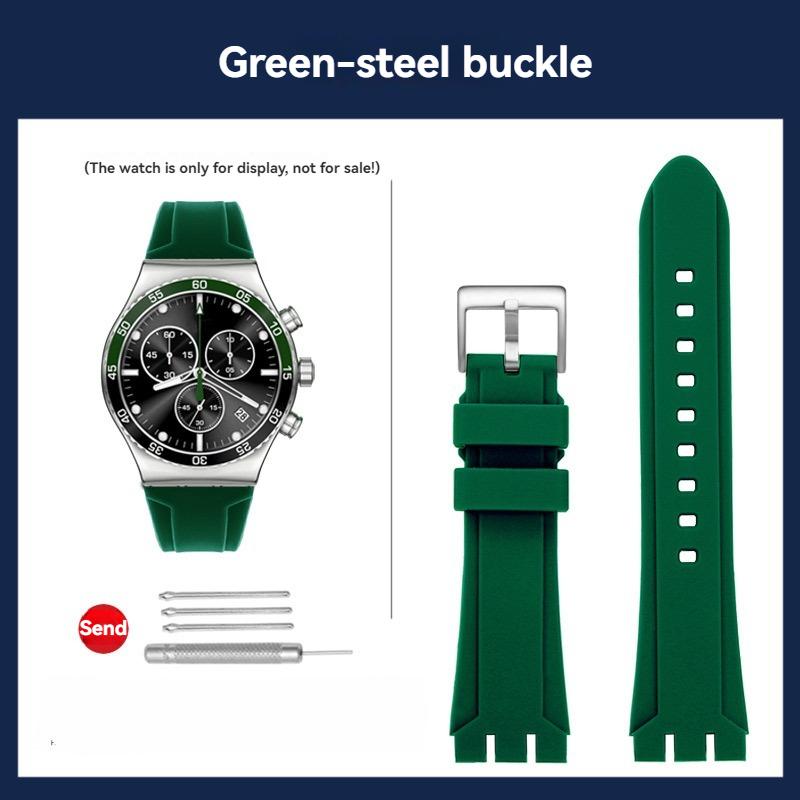 Силиконовый ремешок для Swatch YVS423 419 413 406 400 YCS564G Вогнутый и выпуклый браслет Резиновый ремешок для мужских и женских часов 19 мм 21 мм