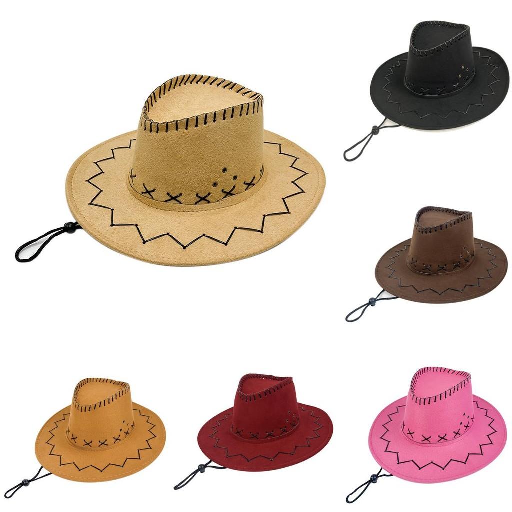 Outdoor Cowboy West Hat Sun Protection Breathable Solid Color Cap Unisex Gift