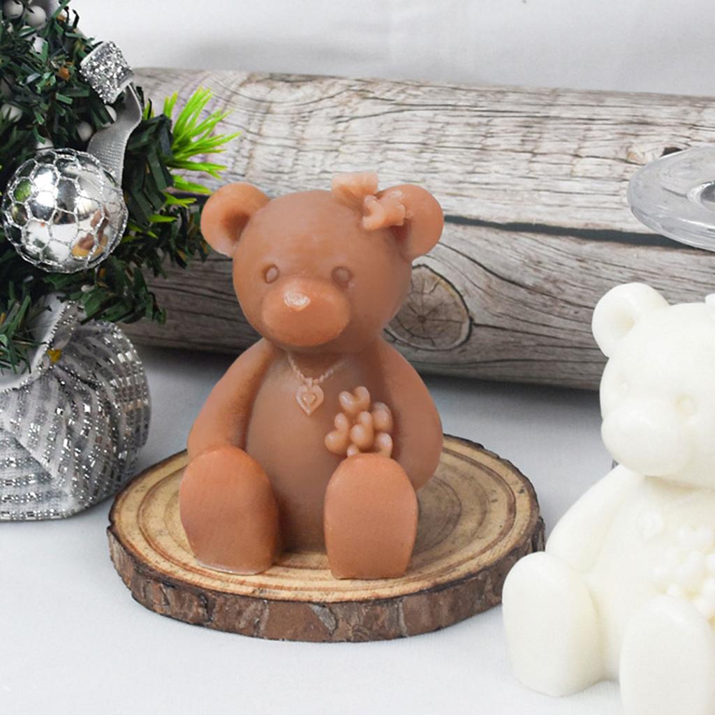 Форма для свечи в виде медведя, силиконовая форма для свечи в виде животного для DIY свечей, мыла, гипсовых украшений, антипригарная, легко извлекаемая