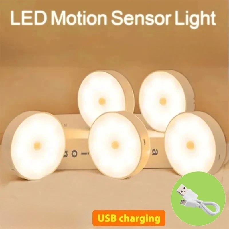 Motion Sensor LED Night Light USB Rechargeable Night Lamp For Kitchen Cabinet Wardrobe Lamp Staircase Wireless LED Closet Light