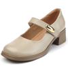 GKTINOO 2025 Women Pumps Mary Jane Thick Heels Genuine Leather Shoes Woman Spring Autumn Platform Office Ladies Shoes