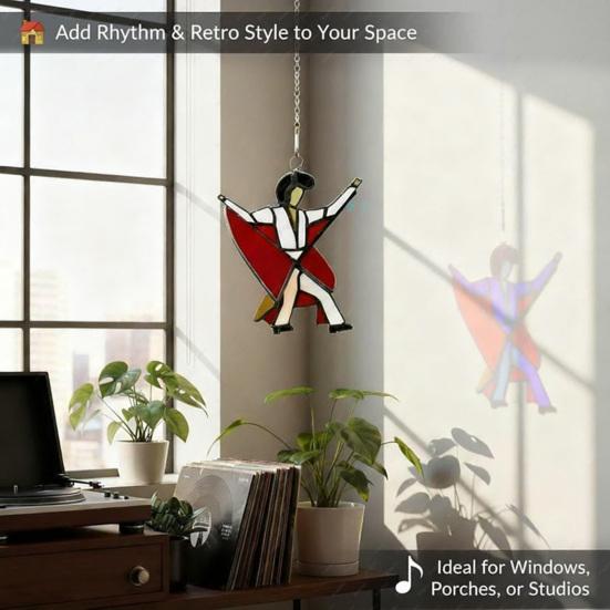 Танцующий король Подвесное украшение Акриловое подвесное украшение Витражный стиль Спиннер