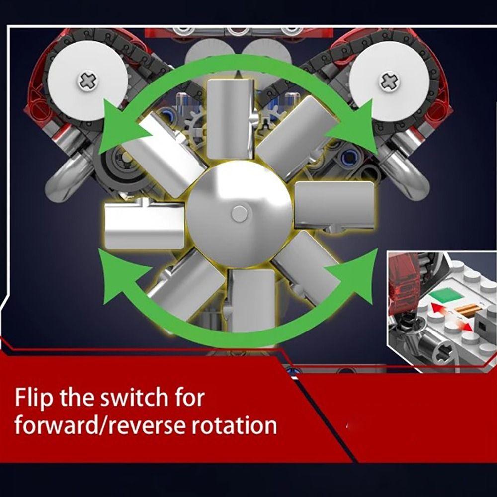 Моторизованный Симулятор V8 Двигателя Конструктор MOC Модель-Симулятор Масштабная Модель Игрушки Сделай Сам