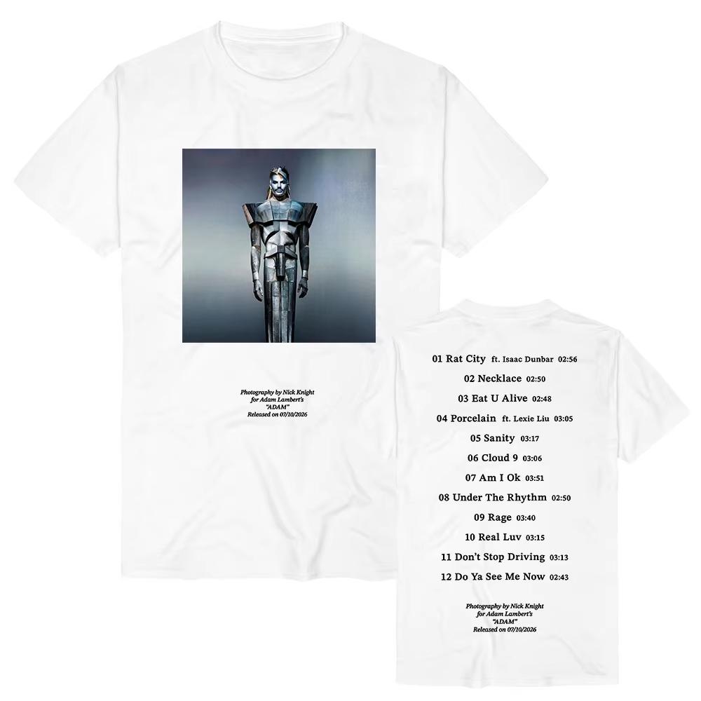 Summer Hot Sale AdamLambert Adam Album T-shirt Short Sleeve Summer O-neck Female Tshirts Unisex Harajuku Cotton Hip Hop Streetwear Oversized T-shirt