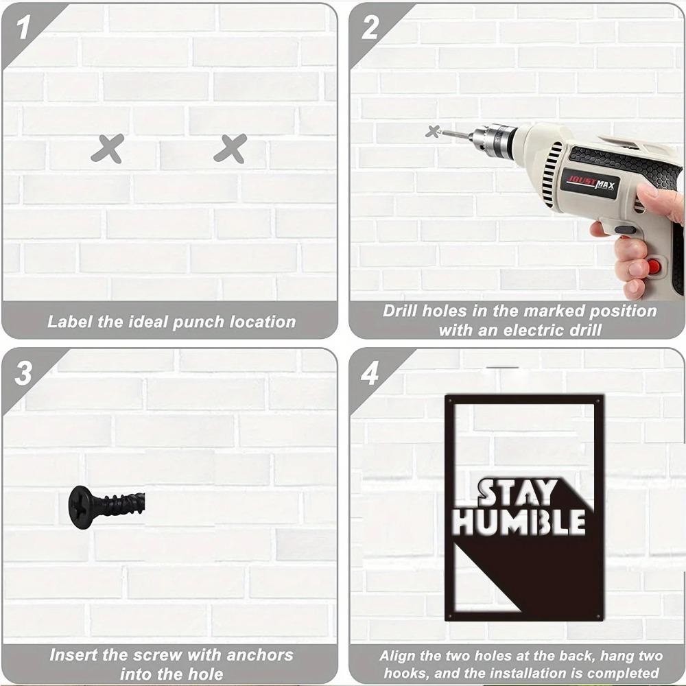 «Оставайтесь скромными» — настенный декор, вдохновляющее искусство из металла, идеально подходящее для спальни, гостиной и офиса | Стильные настенные украшения для дома и офиса