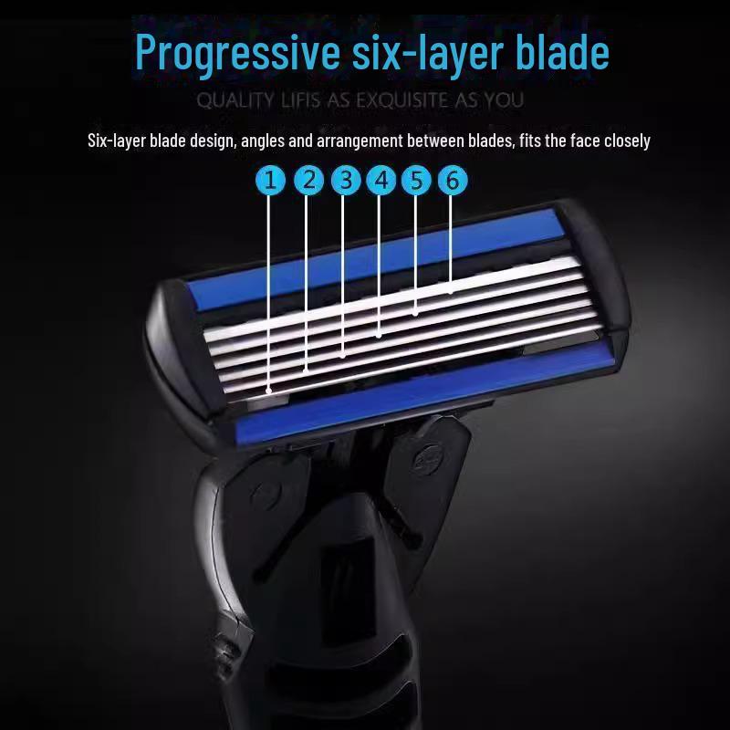 6-слойная мужская бритва со сменными лезвиями — классическая бритва для бороды