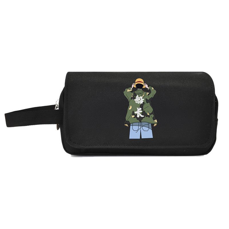 One Piece Large Capacity Pencil Case - Luffy, Zoro, Ace, Law, Sanji Japanese Style Student Stationery Bag