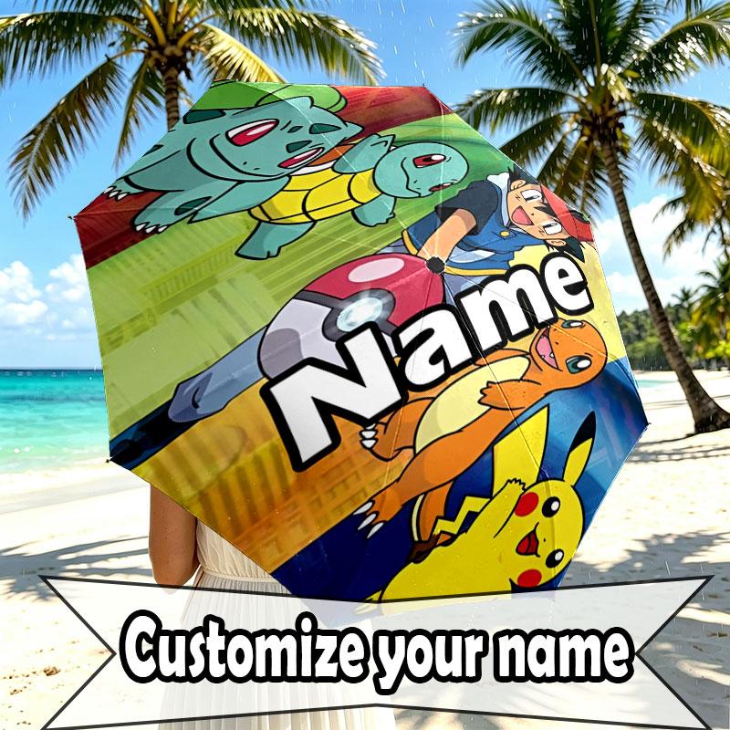 Custom Name Personalized Anime (23) Print Umbrella, Auto Open Close, 8‑Rib Sturdy Frame, Commute Camping Hiking Use, Birthday Gift