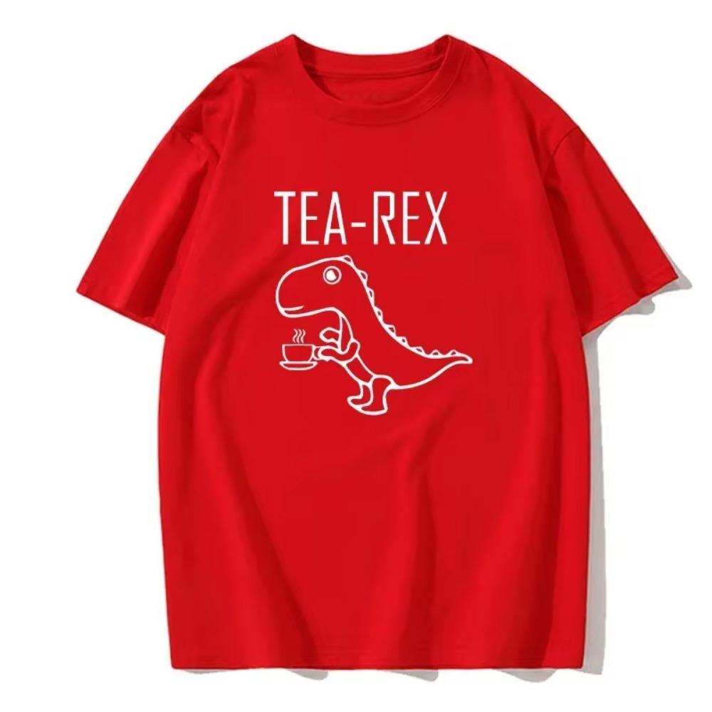 Мужская летняя футболка Tea Overlord Funny Dinosaur Drink Coffee T-Shirt Модная повседневная футболка Высококачественная уличная футболка