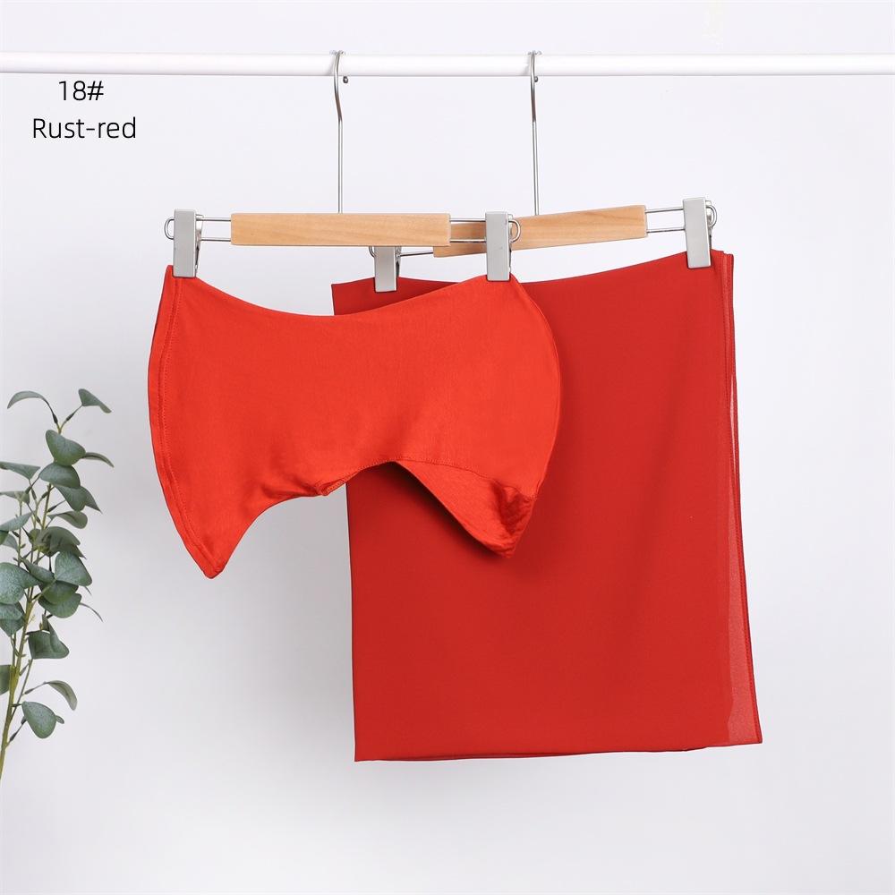 Elegant Elastic Instant Hijab Solid Color Chiffon Hijab Set Women's Modal Pullover Bandana Thin Breathable Soft Cozy Scarf