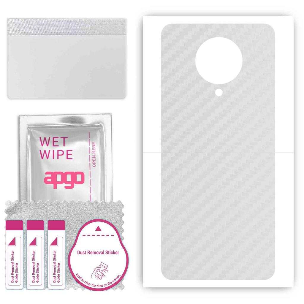 apgo Protective Skin Sticker for the Back Compatible with Redmi K30 Ultra, Wrap Film, Foil, Vinyl - Pattern Transparent Carbon