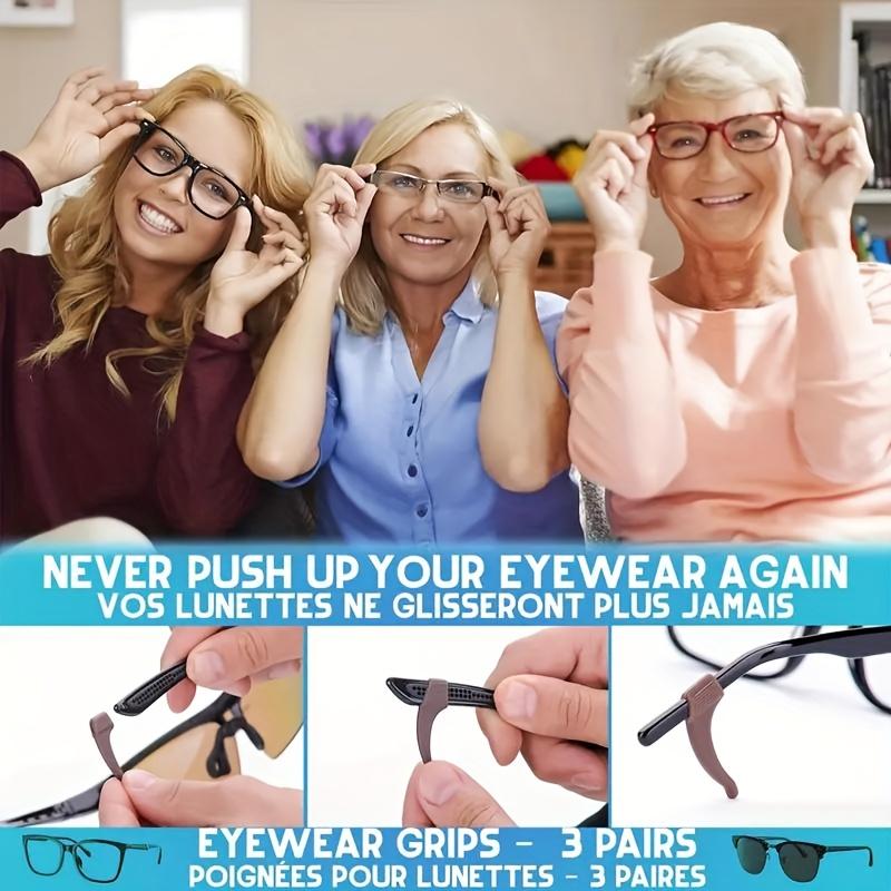 3 ПАРЫ Силиконовых Противоскользящих Заушников - Прозрачные и Черные, Подходят для Спорта и Активного Отдыха, Удобный Держатель для Очков