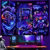 Галокер Черный Свет Игровой Гобелен Крутой Неоновый Гобелен с Игровым Контроллером УФ-Реактивный Игровой Гобелен для Стены Забавное Искусство Игровой Постер Гобелены