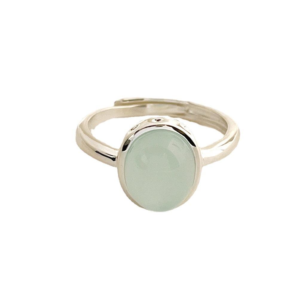 Xiaomi BF CLUB 925 Sterling Silver Irregular Ring Female Blue Stone Open Simple Retro Style Handmade Rings Jewelry Birthday Gift