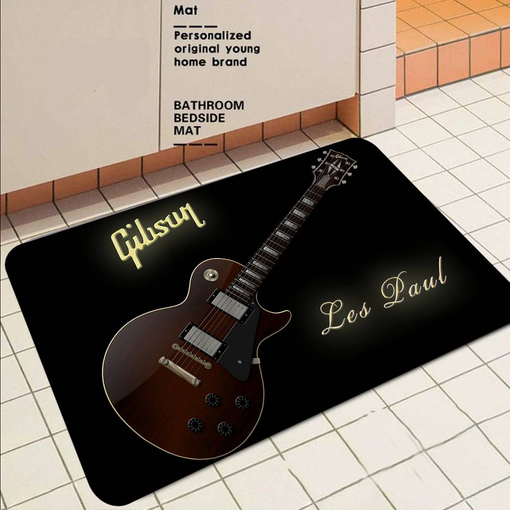 Коврик для пола с логотипом гитары Gibson, стиль INS, мягкий ковер для пола в спальне, коврик для прачечной, противоскользящие коврики для прикроватной зоны