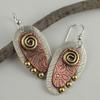 1Pair Spiral Leaf Printing Carving Drop Earrings Bride Wedding Engagement Party Earring Jewelry