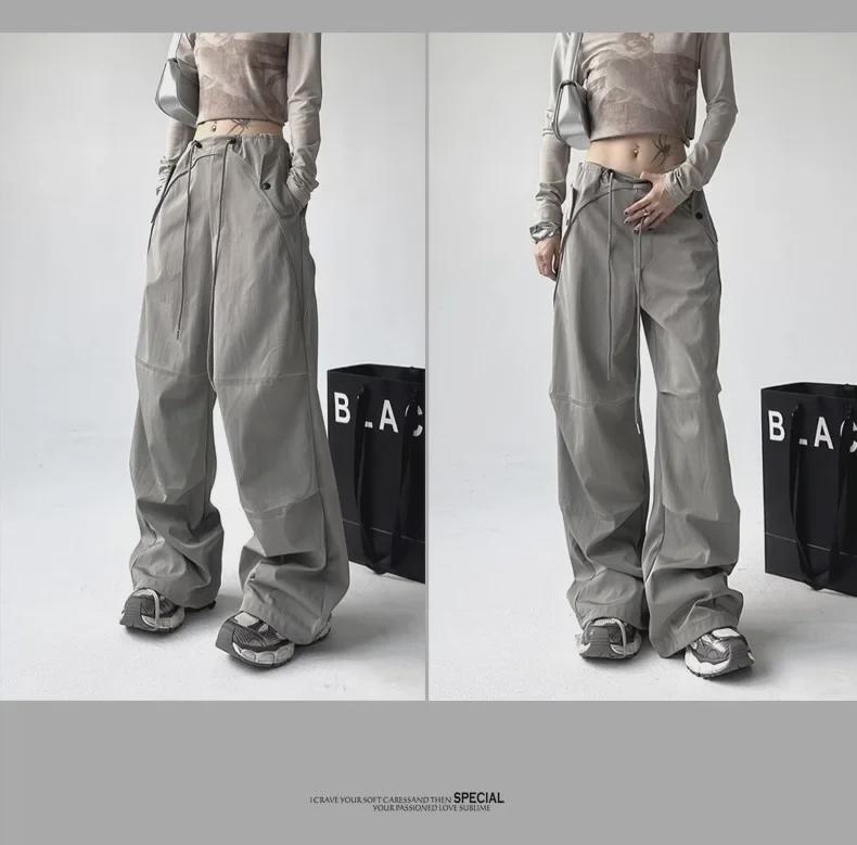 Женский комбинезон American Yuppie с широкими штанинами 2025 года — свободные спортивные брюки для лета и осени