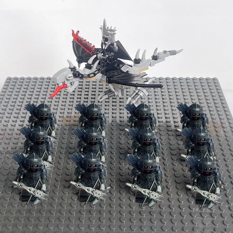 14 шт. MOC Средневековые Гномы Воины Эльфы Рыцари Властелин Колец Урук-хай Орк Солдат Рохана с Фигуркой Короля-Чародея Лидера Строительные Блоки Игрушки
