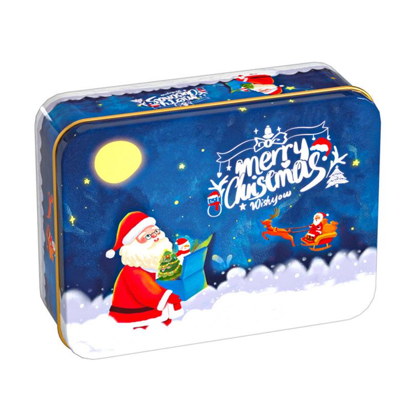1PC Tin Box Square Candy Box Storage Box Tinplate Box Gift Box Christmas Cookie Box Empty
