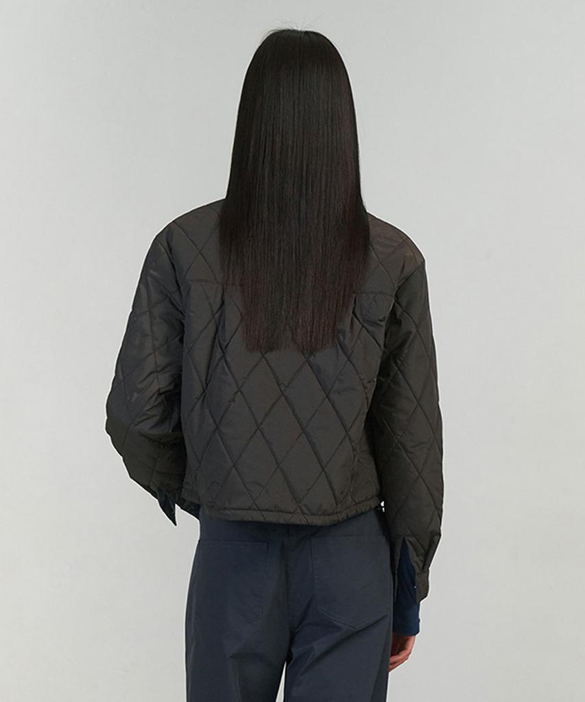Amomento Stripe Reversible Padded Shirt_Dark Navy