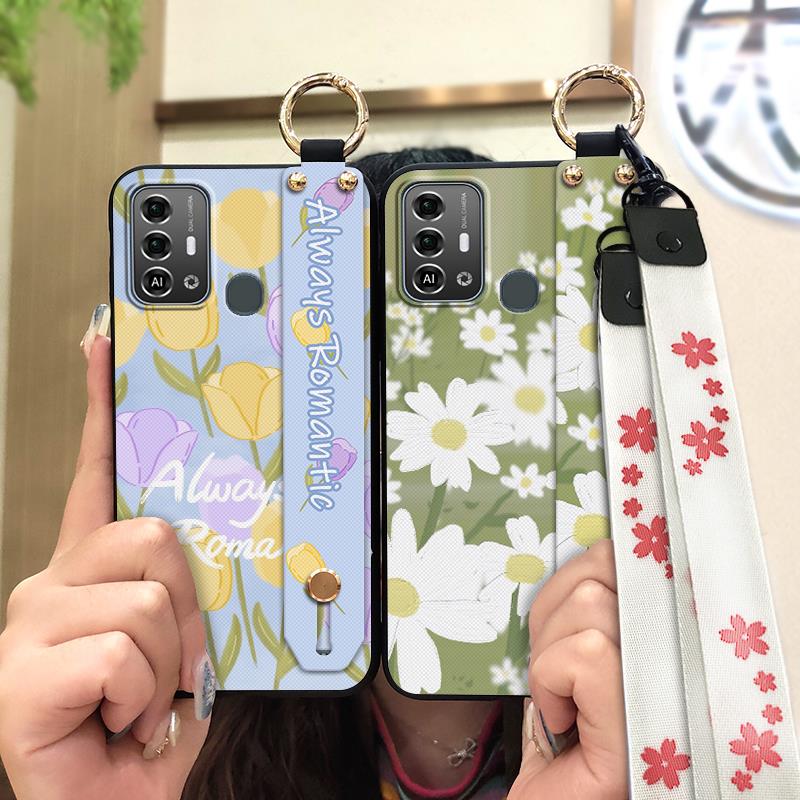 Silicone Dirt-resistant Phone Case For ZTE Blade A53 Pro Fashion Design Wristband Waterproof Phone Holder Anti-knock