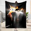 Soccer Player Stadium Blanket Soft Warm Cozy Perfect for Chair Livingroom Sofa Four Seasons Multipurpose Digital Print