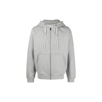 Nike Худи на молнии Solo Swoosh 'Темно-серый меланж/Белый' DR0403-063