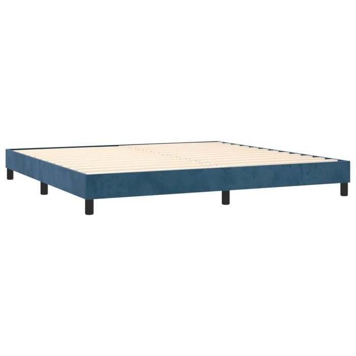 Maison Exclusive - Sommier à lattes de lit et matelas Bleu foncé 200x200cm Velours
