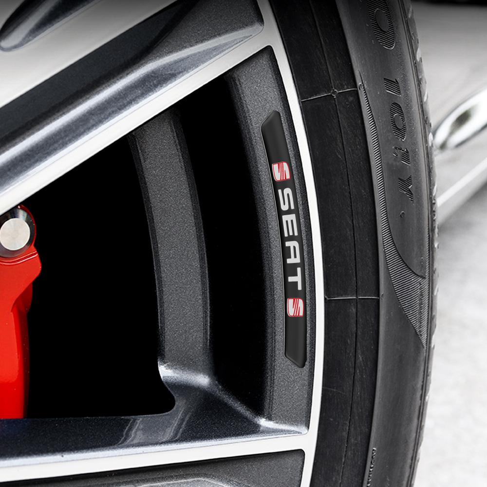 wzbn2 4Pcs Car Tire Curved Rims Aluminum Wheel Hub Emblem Sticker For Seat Cupra Tarraco Leon FR Arona Mk1 Mk3 5f Ibiza 6j Ateca Altea