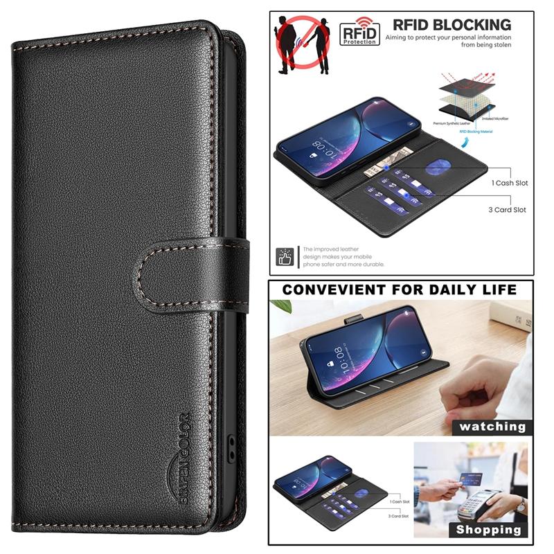 For Moto Edge 70 Fusion 5G/Edge 60 Pro/G05/G35/G55/G75 Book Flip Leather case pouch bag, Credit card case for Google Pixel 10A