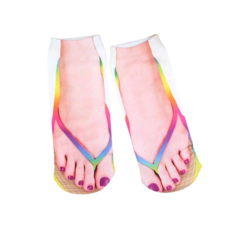 Носки с 3D узором, мужские и женские носки с забавным принтом, повседневные персонализированные вьетнамки, новые носки с низким вырезом до щиколотки