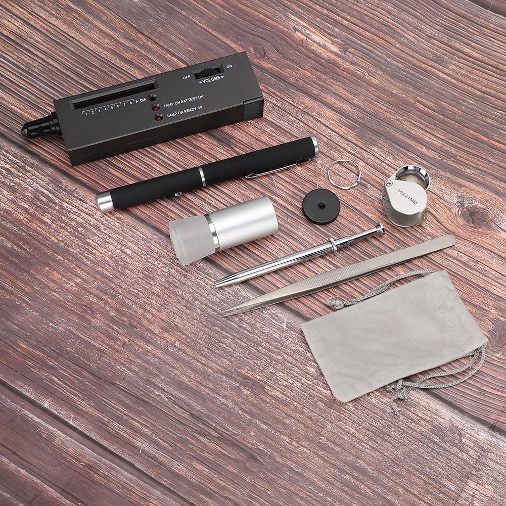 Алмазный тестер, фонарик, просмотрщик, пинцет, лупа, набор инструментов для идентификации алмазных когтей