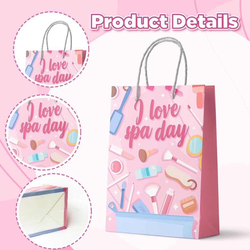 Пакеты для подарков на спа-вечеринку, 24 шт. Подарочные пакеты для спа-вечеринки, Пакеты для угощений для спа-вечеринки, Пакеты для спа-вечеринки для украшения вечеринки с макияжем, Пакеты для вечеринки в спа-тематике
